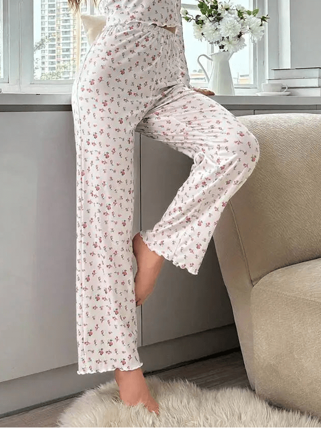 Long Sleeve Floral Pyjama Set - Women's Coordinated Two-Piece Outfit - Image 8