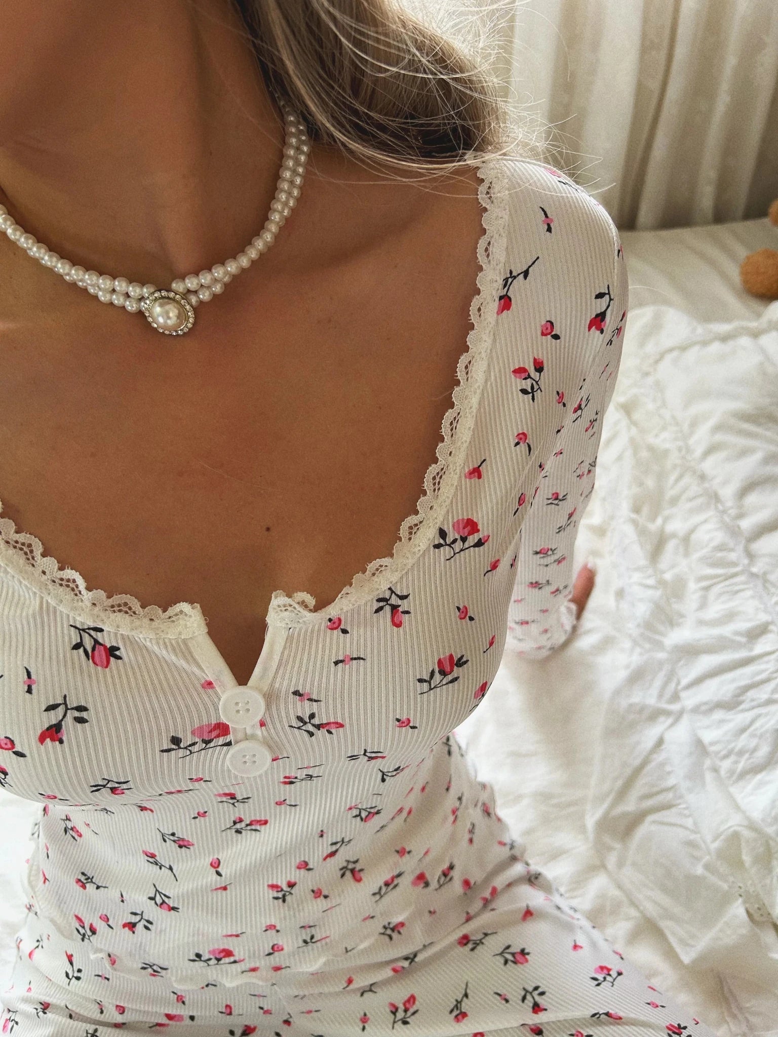 Long Sleeve Floral Pyjama Set - Women's Coordinated Two-Piece Outfit - Image 5