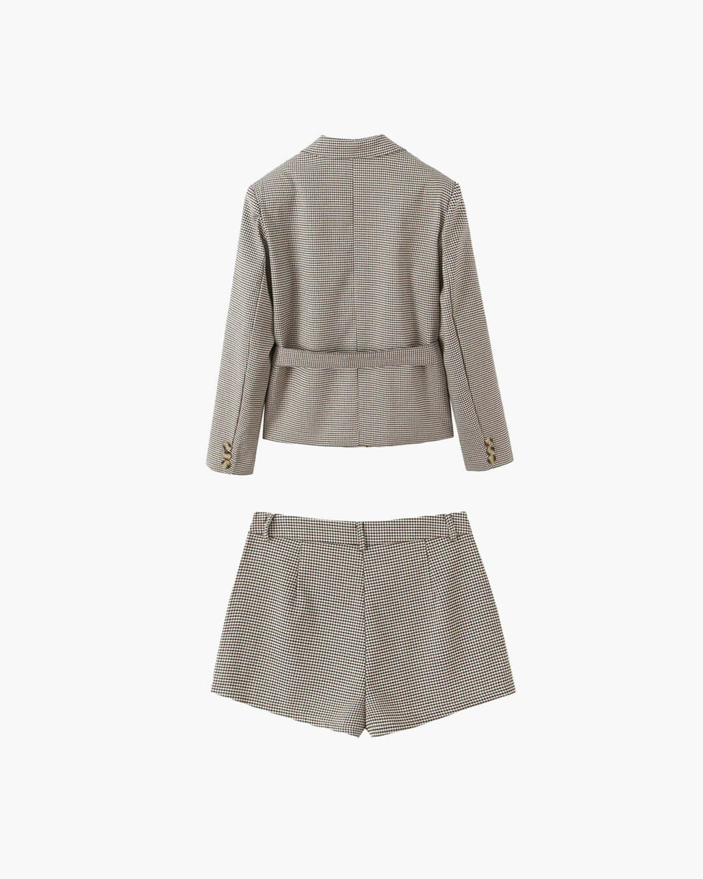 Lucy Women's Houndstooth Belted Shorts Suit Set - Office Wear Matching Set - Image 9