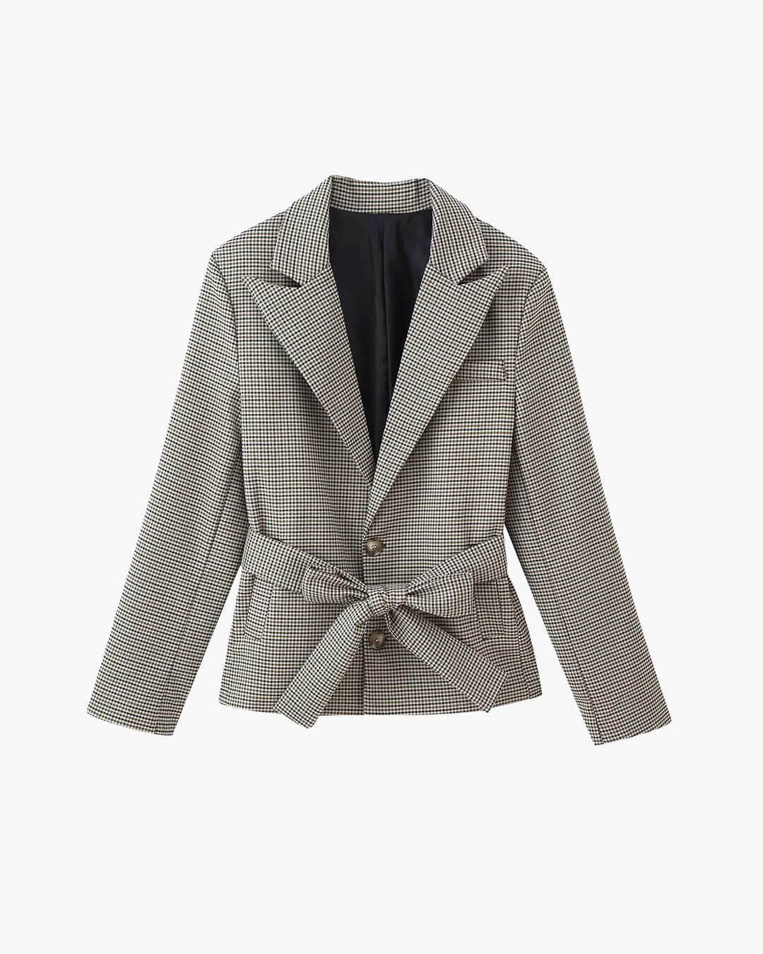 Lucy Women's Houndstooth Belted Shorts Suit Set - Office Wear Matching Set - Image 10