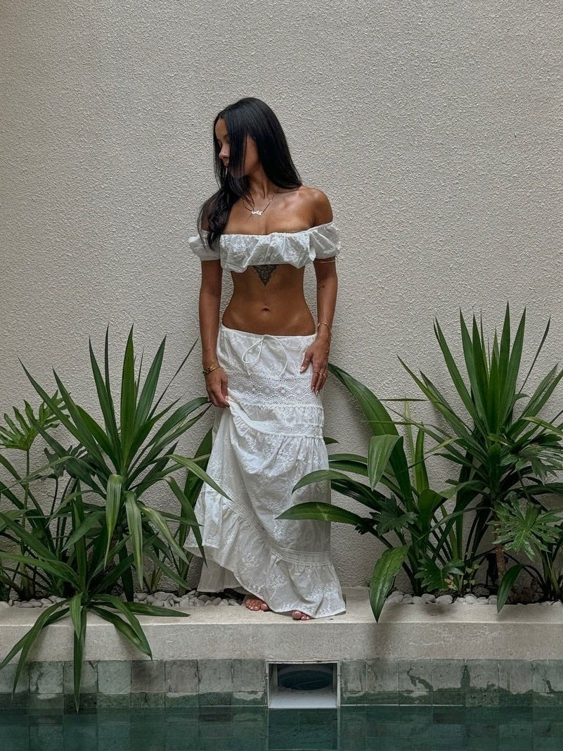 Margot Bohemian Crop Top Maxi Skirt Set - Women's Coordinated Two-Piece Outfit - Image 2