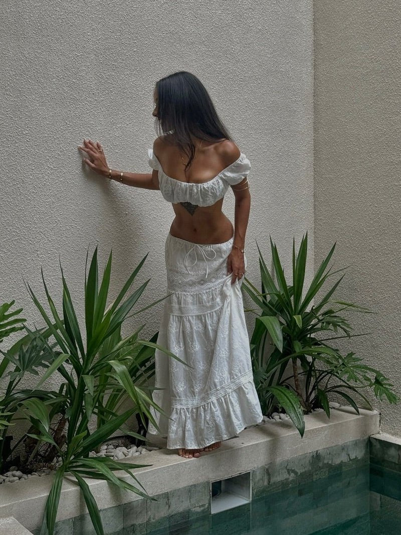 Margot Bohemian Crop Top Maxi Skirt Set - Women's Coordinated Two-Piece Outfit - Image 3