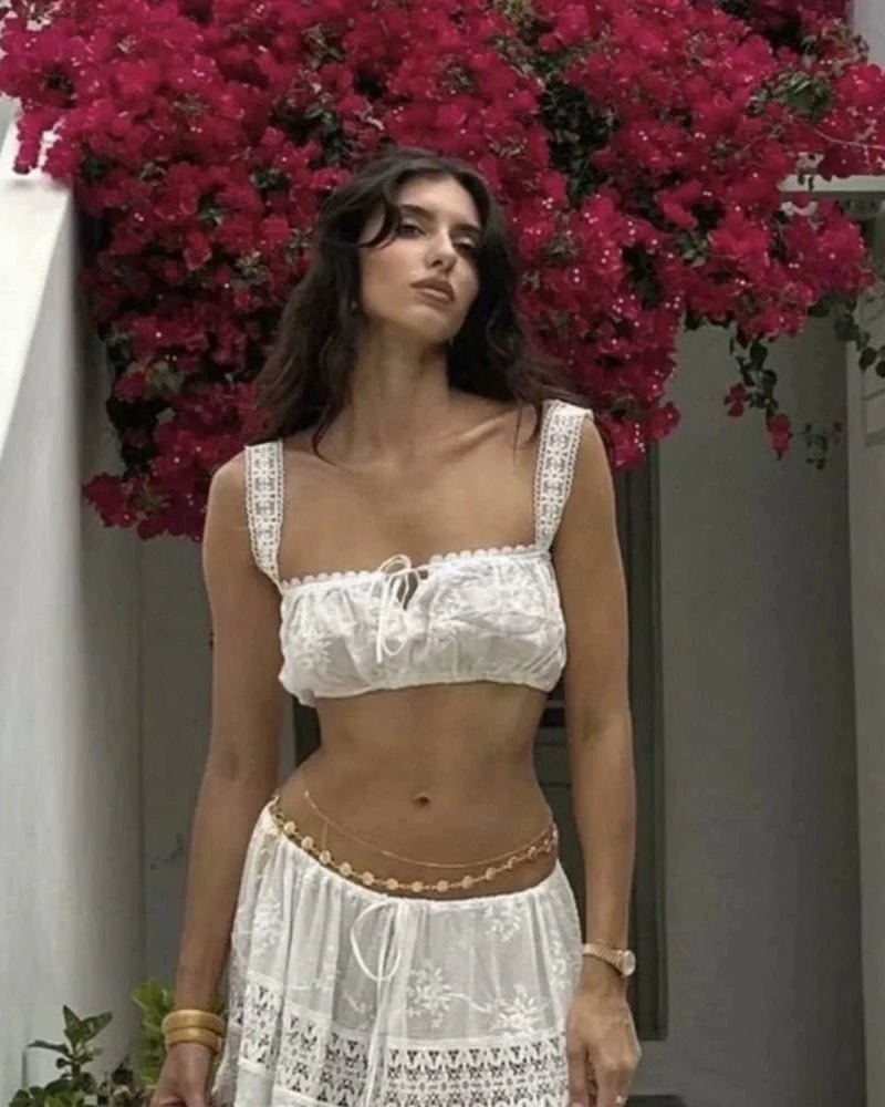 Margot Bohemian Crop Top Maxi Skirt Set - Women's Coordinated Two-Piece Outfit - Image 4