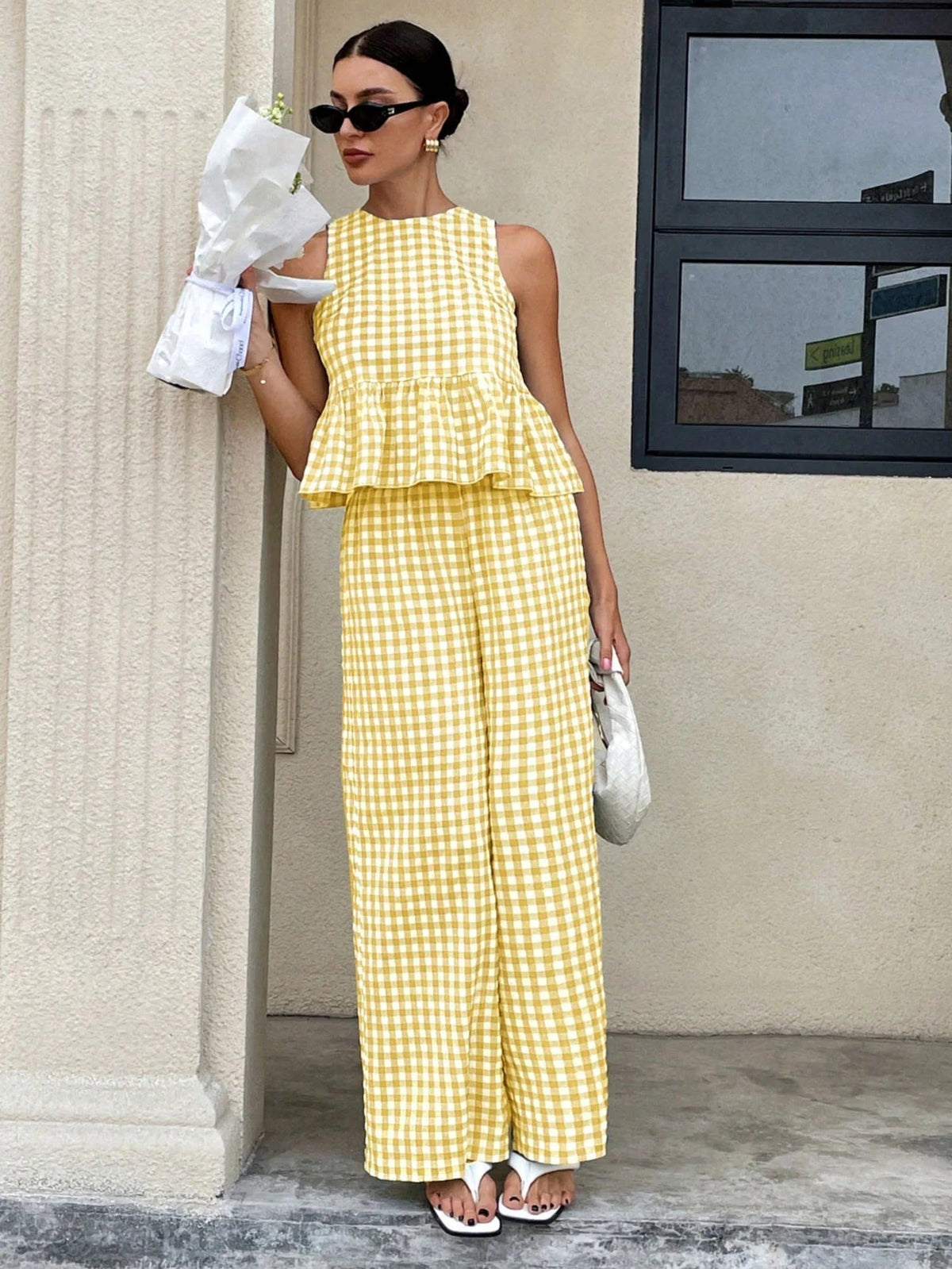 Mei Lattice Ruffled Two-Piece Set - Women's Coordinated Two-Piece Outfit - Image 11