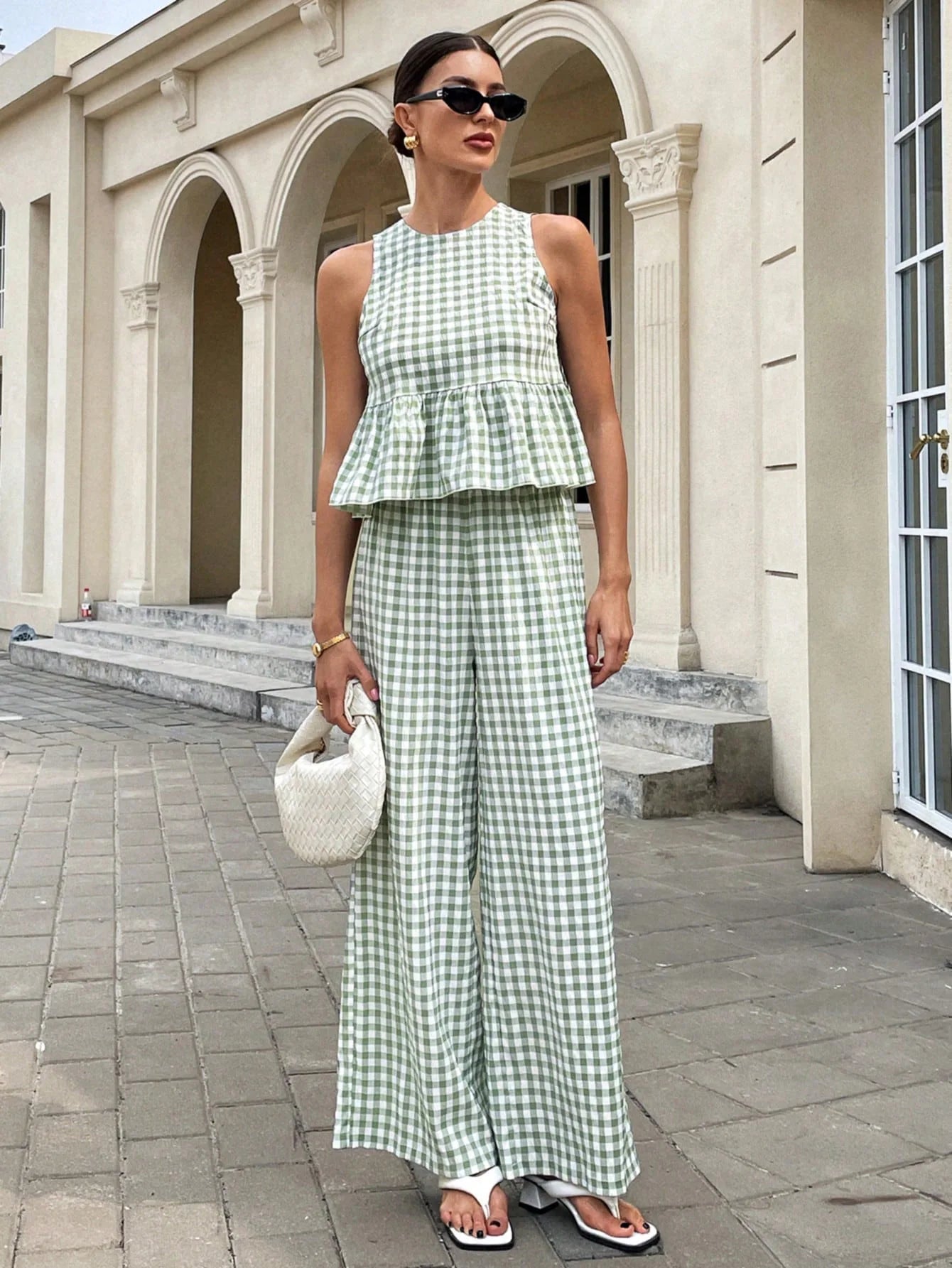 Mei Lattice Ruffled Two-Piece Set - Women's Coordinated Two-Piece Outfit - Image 3