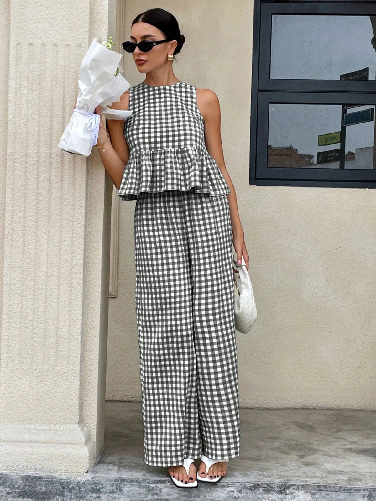 Mei Lattice Ruffled Two-Piece Set - Women's Coordinated Two-Piece Outfit - Image 8