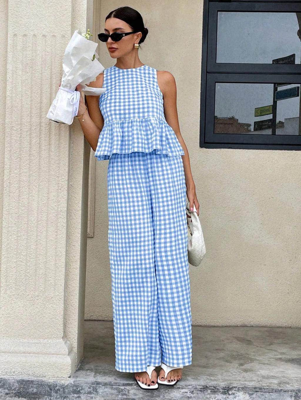 Mei Lattice Ruffled Two-Piece Set - Women's Coordinated Two-Piece Outfit - Image 10