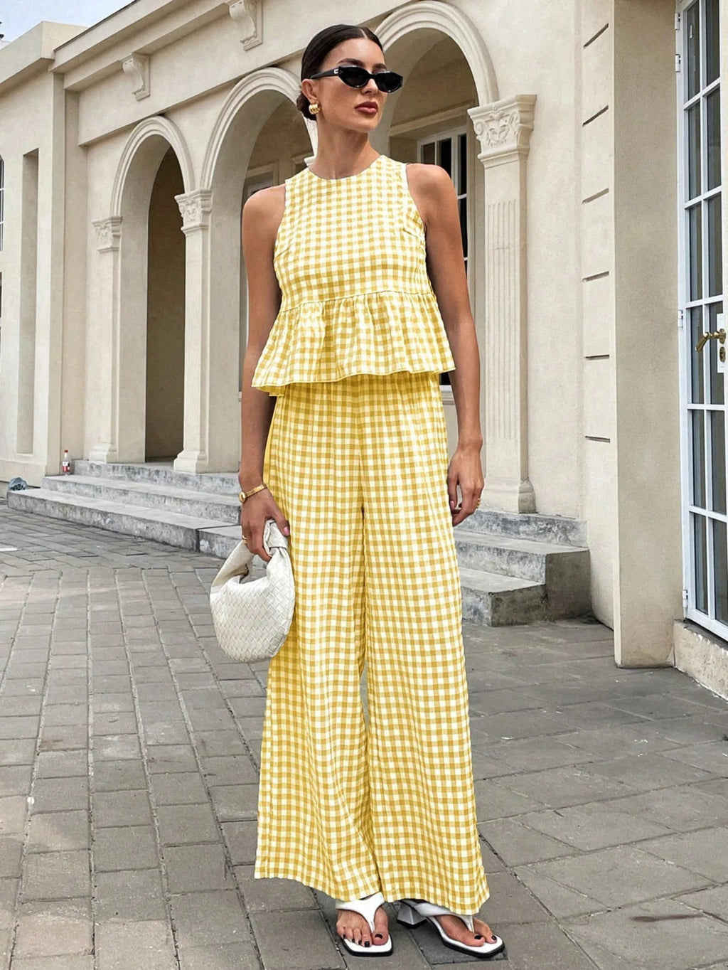 Mei Lattice Ruffled Two-Piece Set - Women's Coordinated Two-Piece Outfit - Image 12