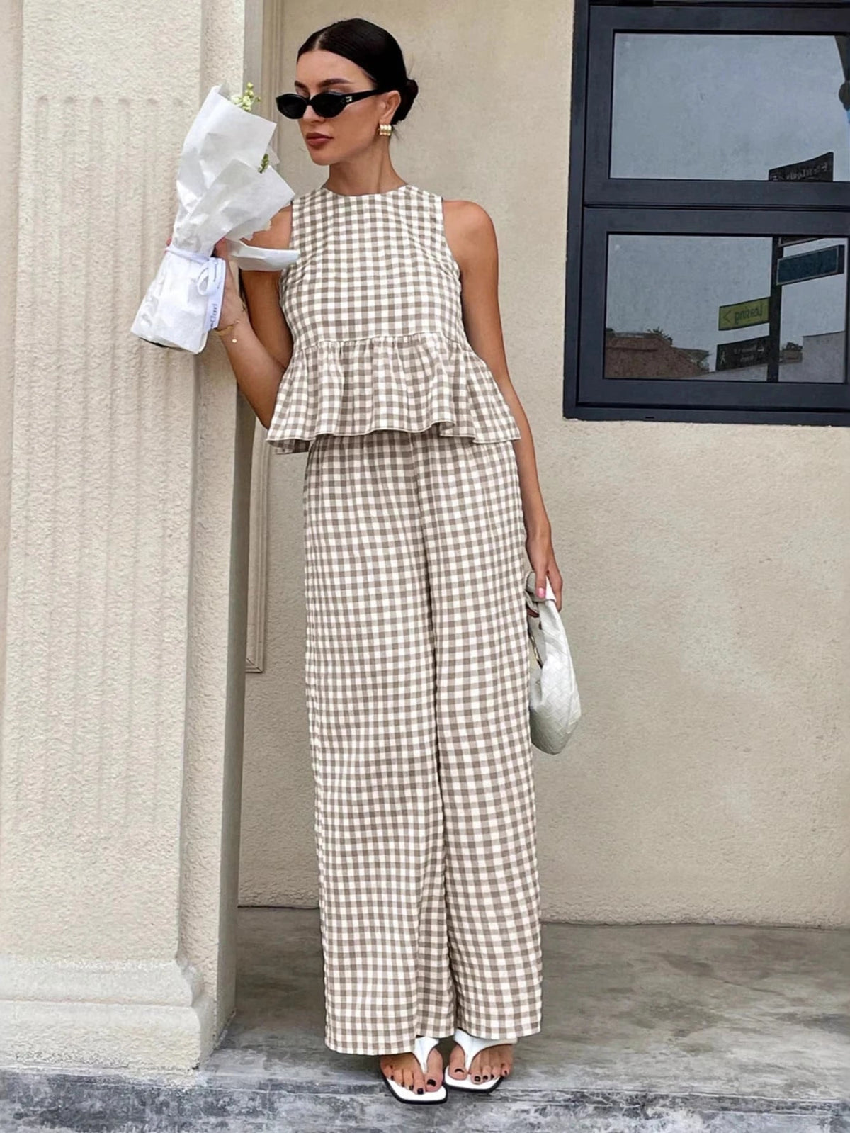 Mei Lattice Ruffled Two-Piece Set - Women's Coordinated Two-Piece Outfit - Image 6