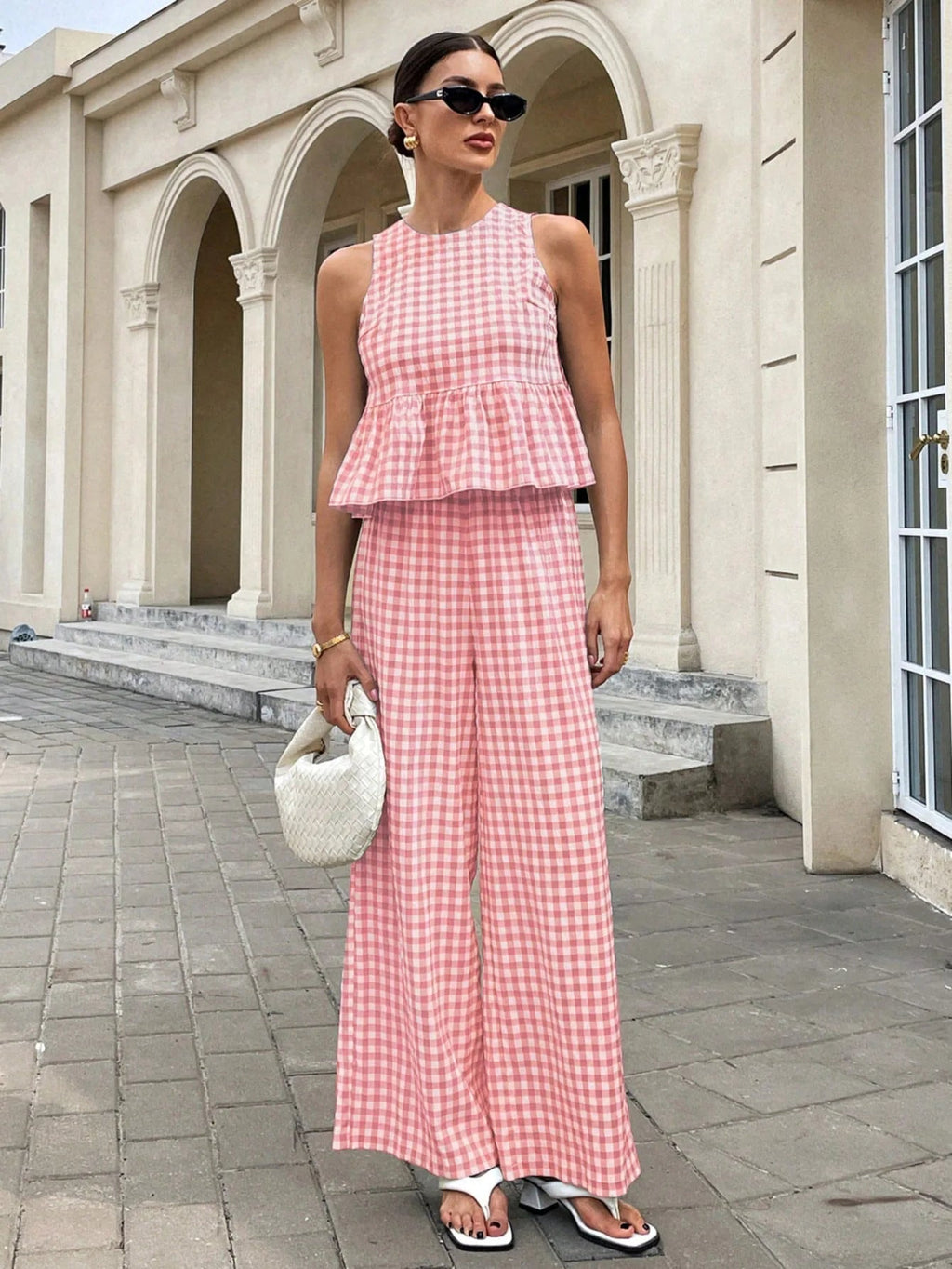 Mei Lattice Ruffled Two-Piece Set - Women's Coordinated Two-Piece Outfit - Image 2