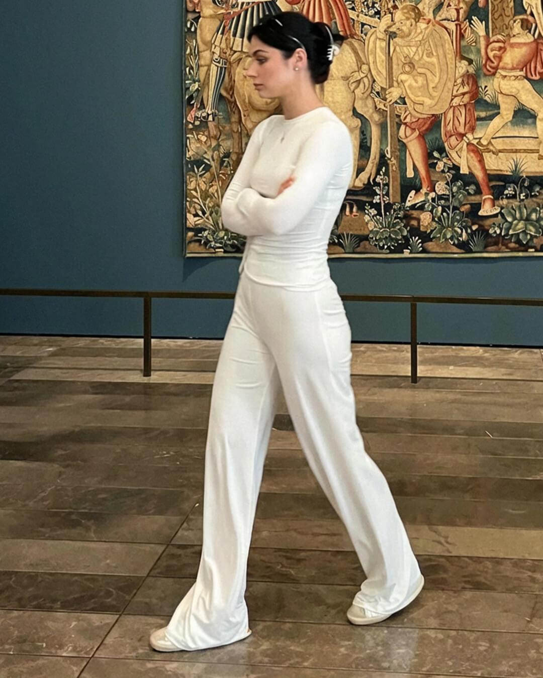 Meryll Long Sleeve Top and Wide Leg Trousers Set - Women's Coordinated Two-Piece Outfit - Image 4