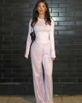 Meryll Long Sleeve Top and Wide Leg Trousers Set - Women's Coordinated Two-Piece Outfit - Image 2