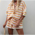 Neva Striped Knit Two-Piece Set - Women's Coordinated Two-Piece Outfit