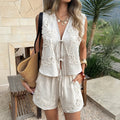 Nia Two-Piece Sleeveless Lounge Set - Women's Coordinated Two-Piece Outfit - Image 2