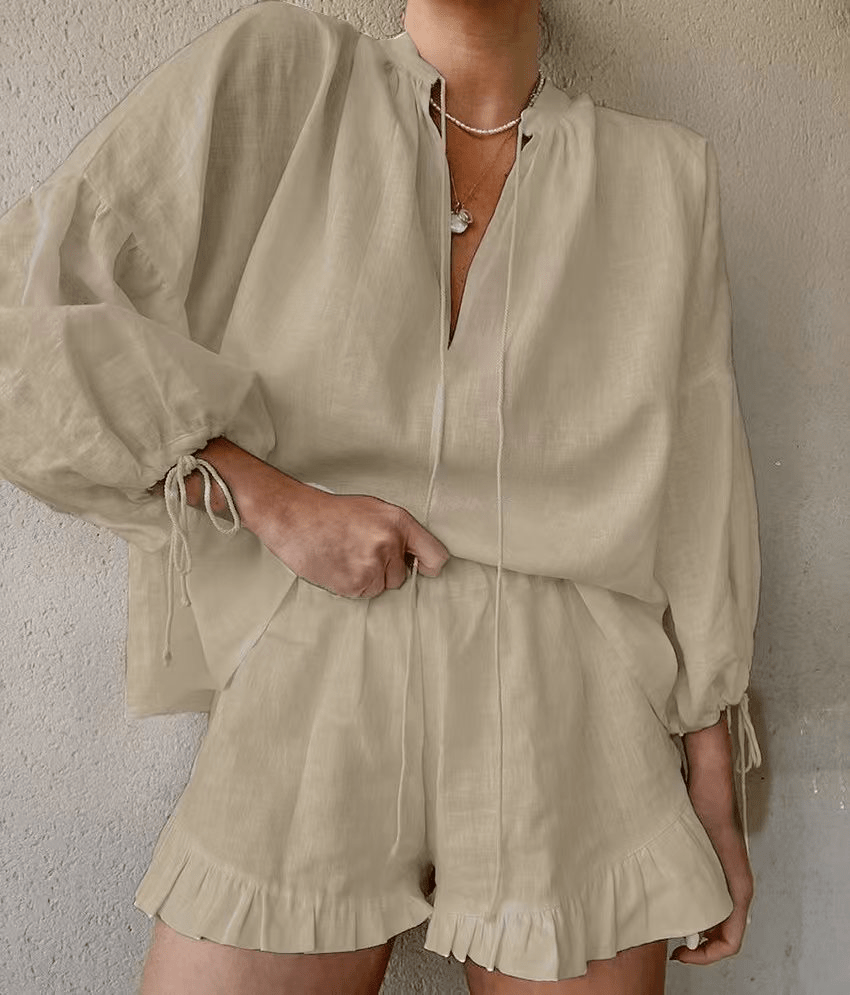 Nina Azure Lounge Set - Women's Coordinated Two-Piece Outfit - Image 4