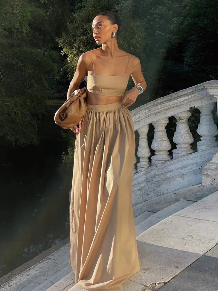 Olivia Striped Knit Two-Piece Set - Women's Coordinated Two-Piece Outfit