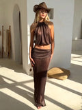 Airet Lace-Up Knit Two-Piece Set - Women's Coordinated Two-Piece Outfit