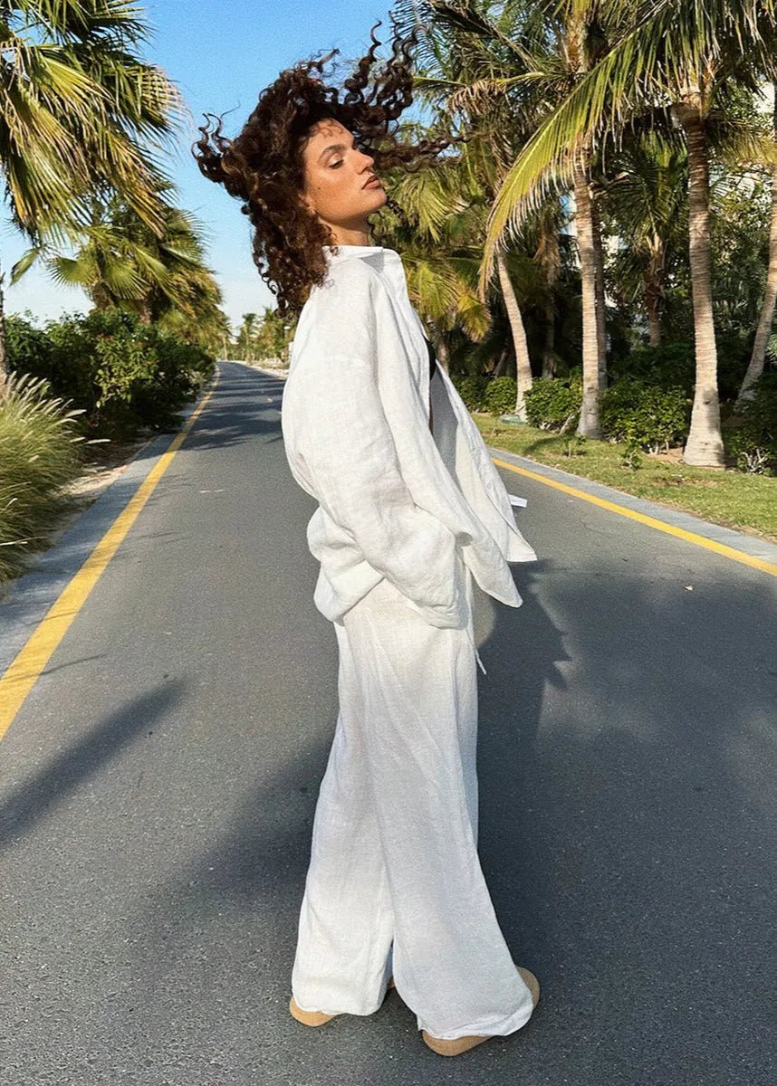 Sophia Cotton Shirt & Lounge Pants Set - Women's Coordinated Two-Piece Outfit - Image 10