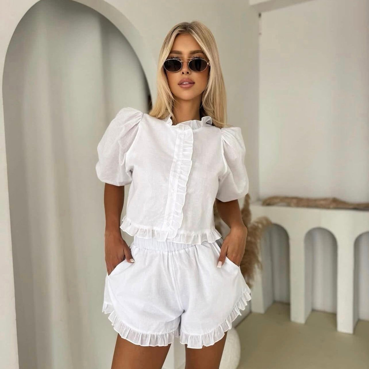 Stacey Frill Hem Co-Ord Set - Women's Coordinated Two-Piece Outfit