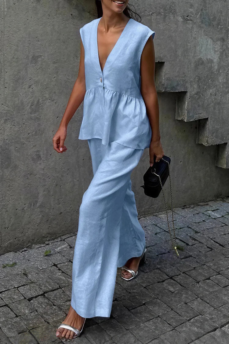 Sydney Ruffled Vest & Pants Set - Women's Coordinated Two-Piece Outfit - Image 8