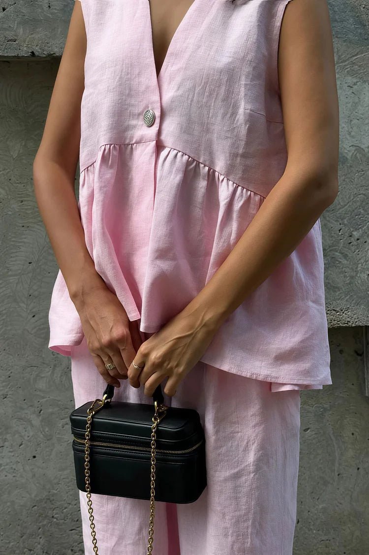 Sydney Ruffled Vest & Pants Set - Women's Coordinated Two-Piece Outfit - Image 3