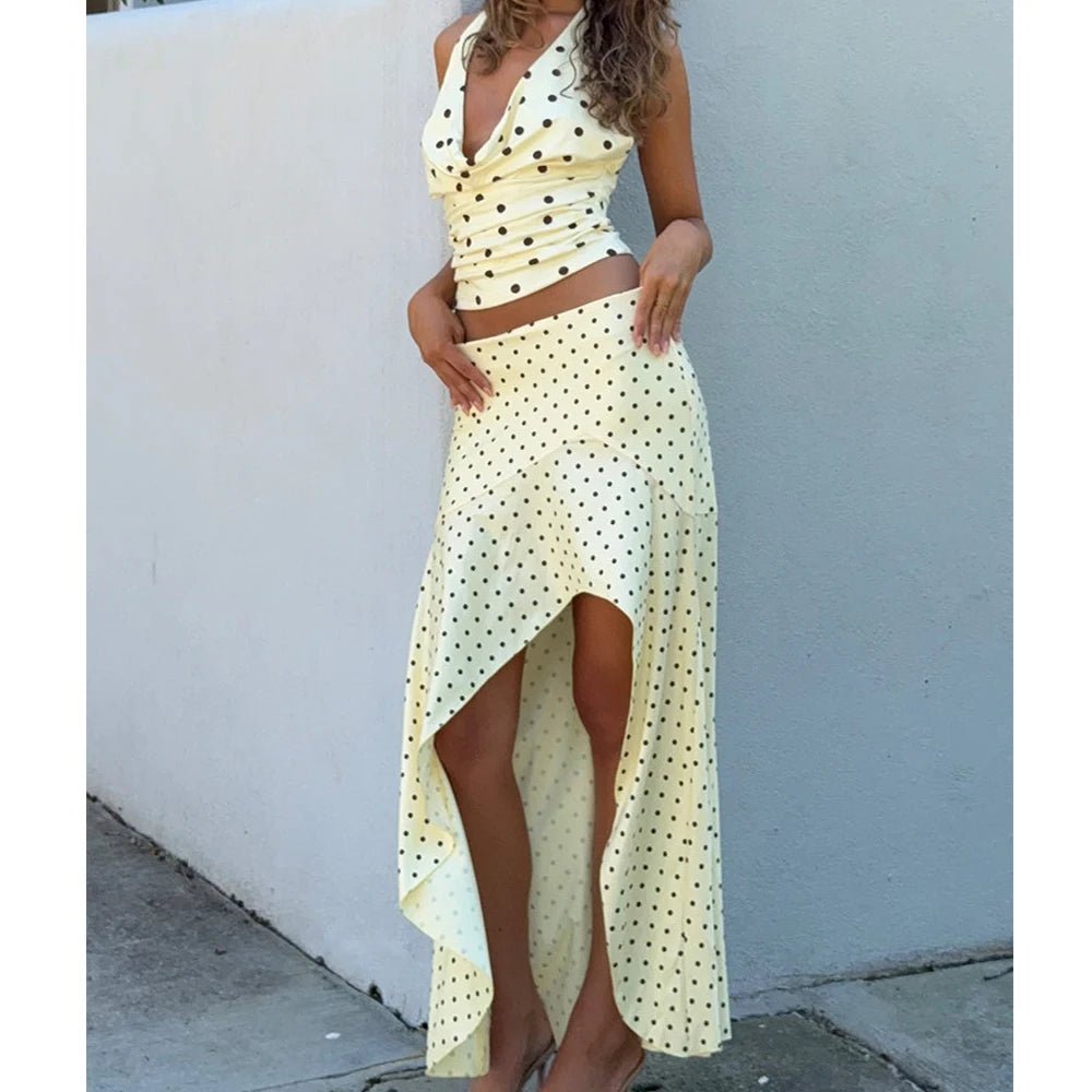 Sylvia Polka Dot Two-Piece Set - Women's Coordinated Two-Piece Outfit - Image 5