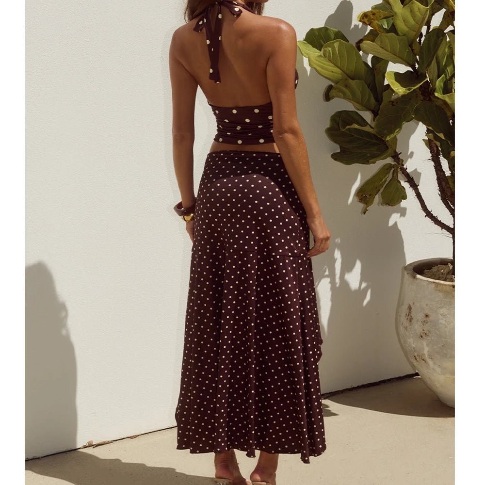 Sylvia Polka Dot Two-Piece Set - Women's Coordinated Two-Piece Outfit - Image 4
