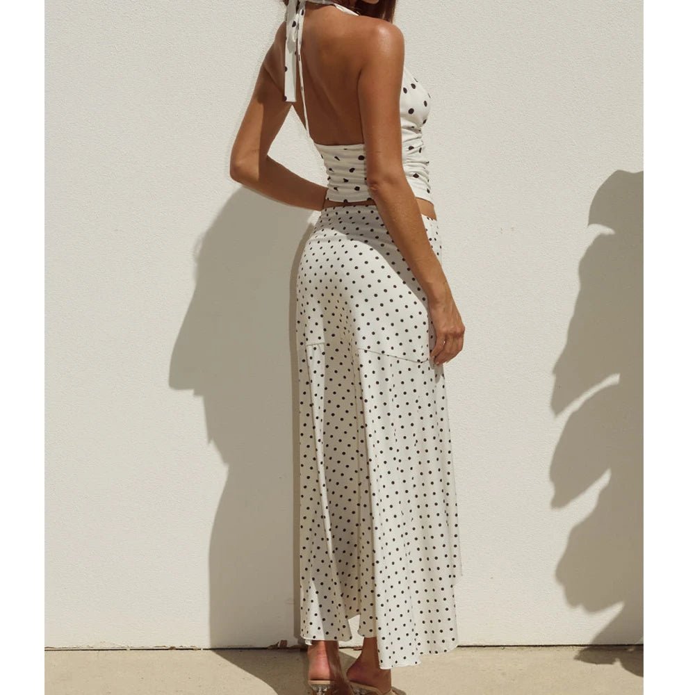Sylvia Polka Dot Two-Piece Set - Women's Coordinated Two-Piece Outfit - Image 2