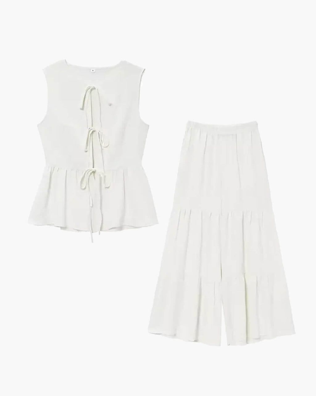 Vianne Tie Front Vest Trouser Set - Women's Coordinated Two-Piece Outfit
