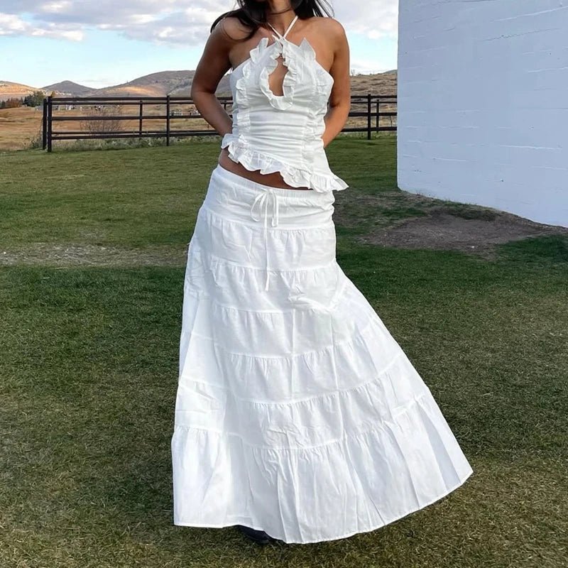 Yasmine Ruffle Two-Piece Set - Women's Coordinated Two-Piece Outfit