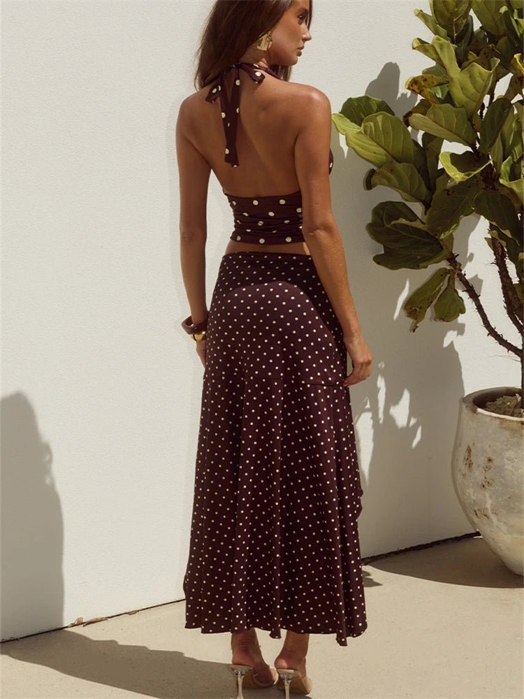 Yui Polka Dot Halter Two Piece Set - Women's Coordinated Two-Piece Outfit - Image 6