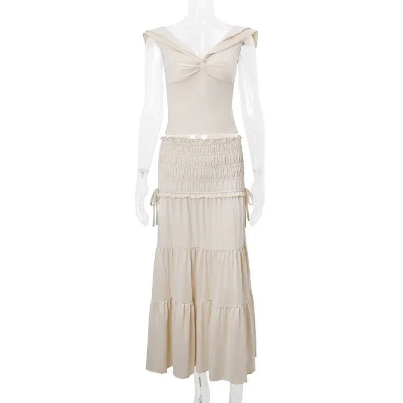 Zendaya Ruffled Crop Top Maxi Skirt Set - Women's Coordinated Two-Piece Outfit - Image 8