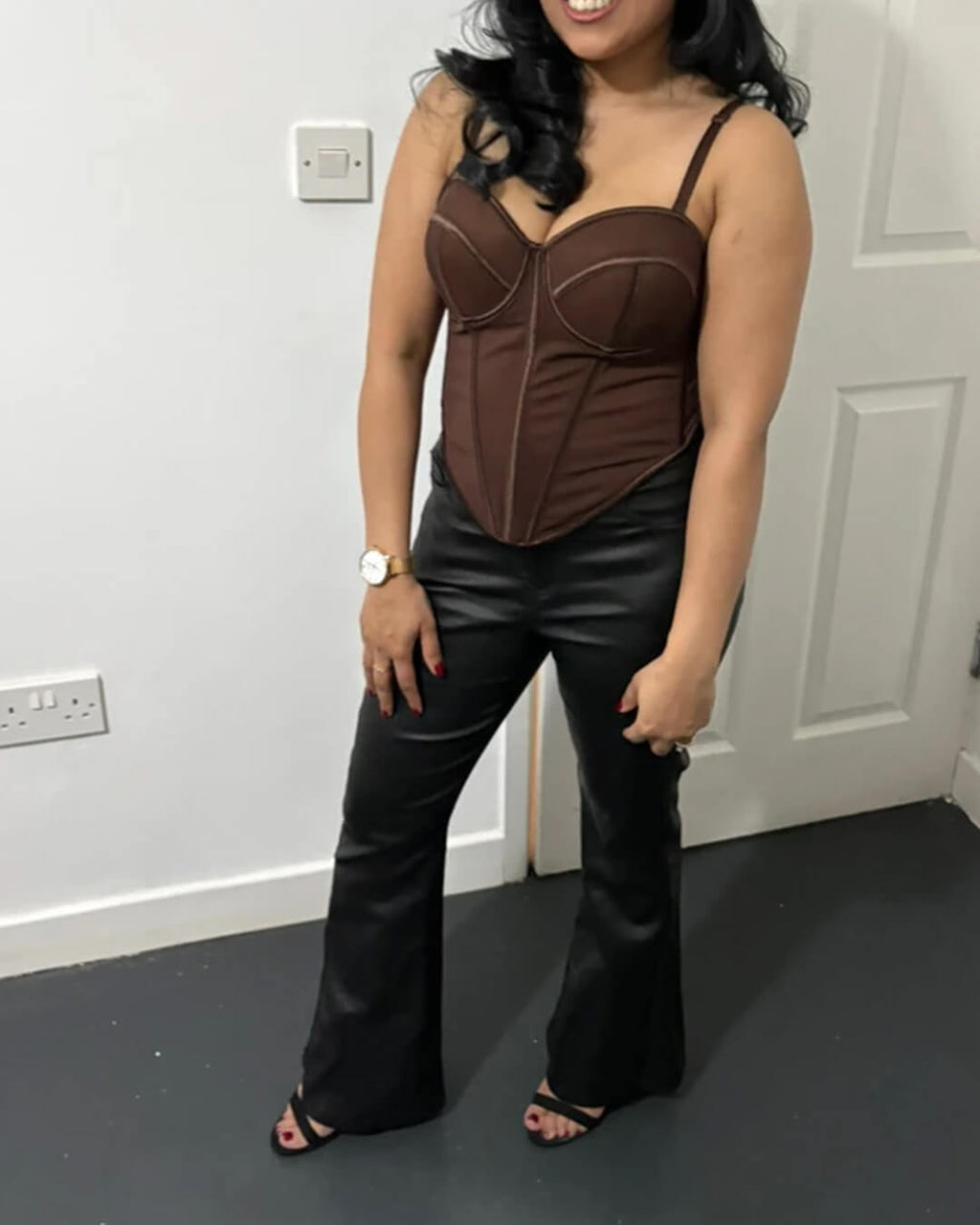 Michelle Faux Leather Flare Pants - Women's Everyday Pants - Image 3