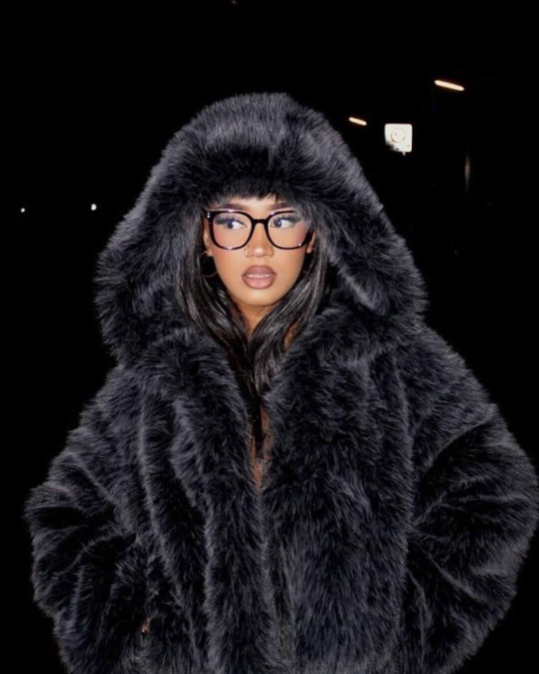 Nicki Hooded Faux Fur Coat - Women's Fall and Winter Outerwear - Image 6