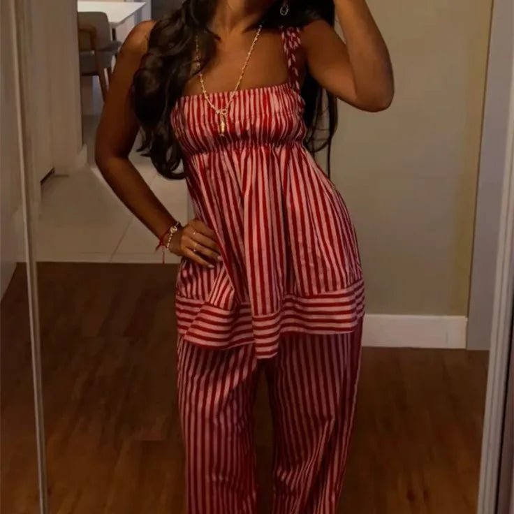 Jasmin Striped Pajama Set - Women's Pajama Set - Image 7
