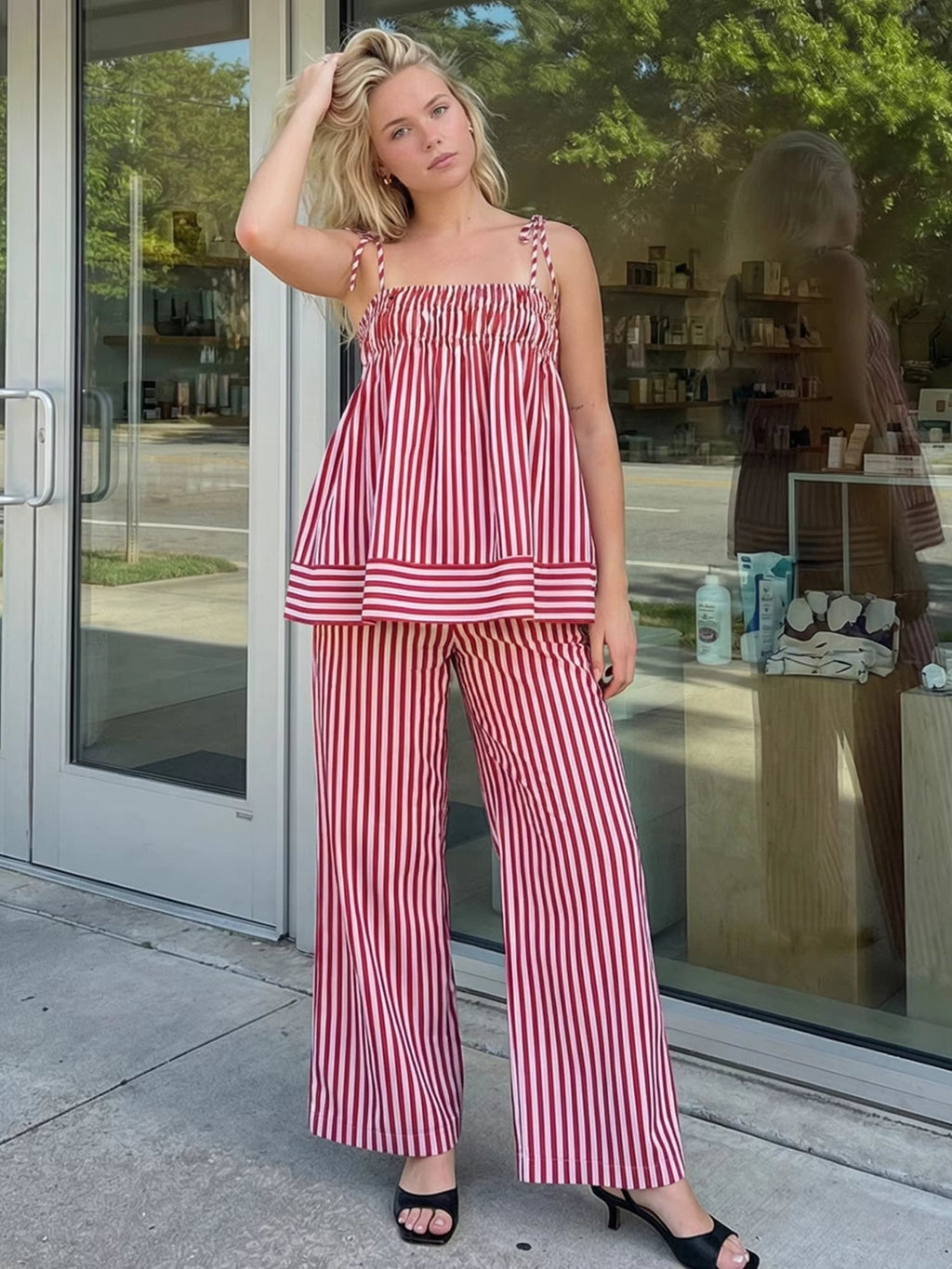 Jasmin Striped Pajama Set - Women's Pajama Set