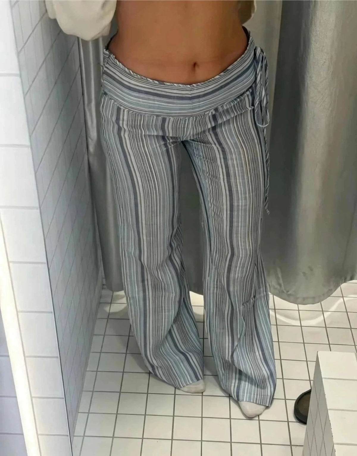 Valerie Low-Rise Striped Trousers - Women's Everyday Pants - Image 8