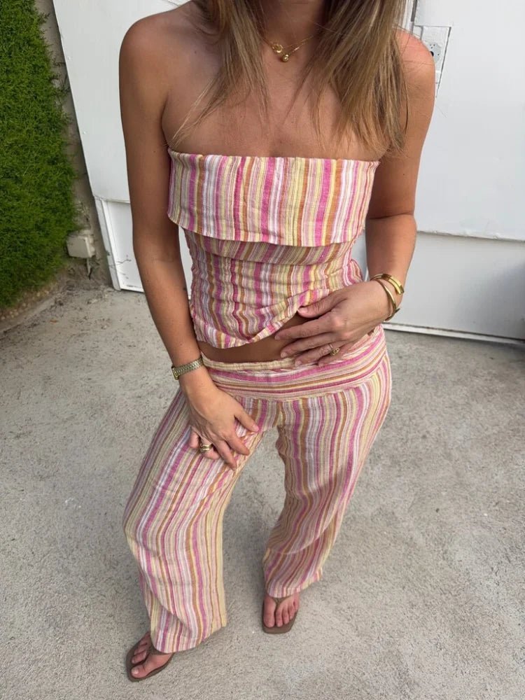 Valerie Low-Rise Striped Trousers - Women's Everyday Pants - Image 6