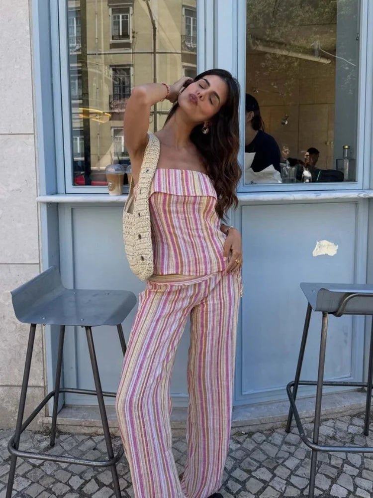 Valerie Low-Rise Striped Trousers - Women's Everyday Pants - Image 5