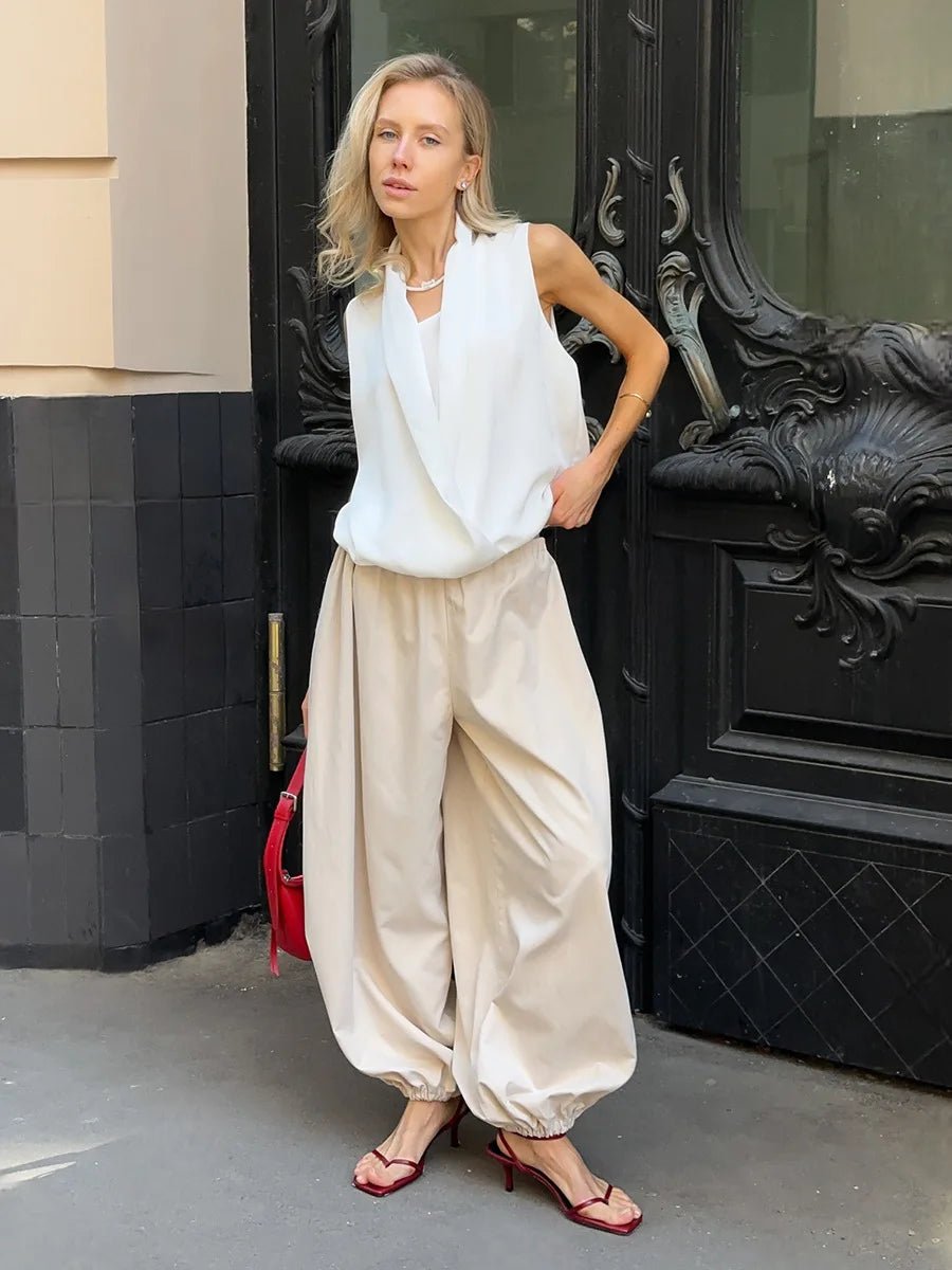 Amethyst Wide Leg Cotton Trousers - Women's Everyday Pants - Image 5