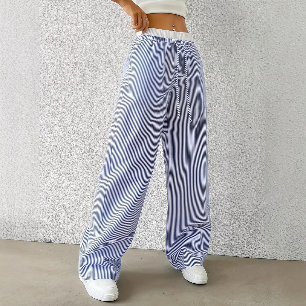 Beatrice Striped Straight Casual Pants - Women's Everyday Pants - Image 3