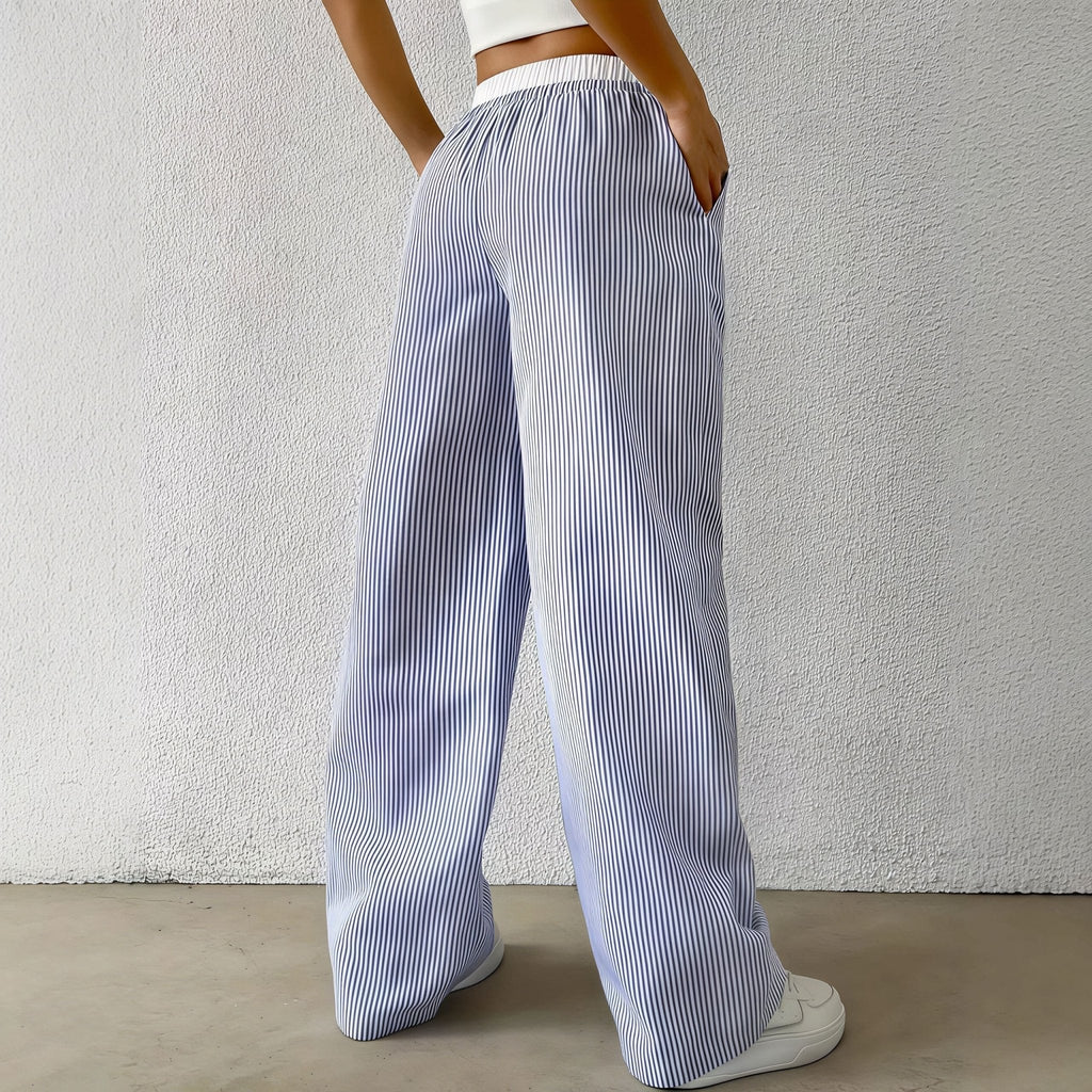 Beatrice Striped Straight Casual Pants - Women's Everyday Pants - Image 4