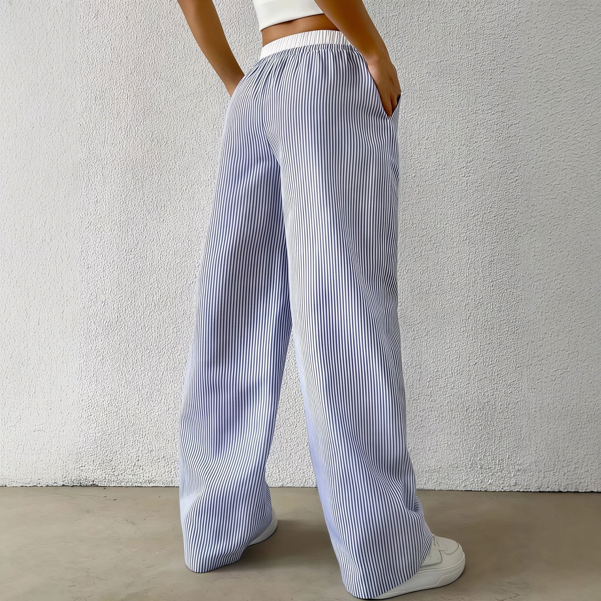 Beatrice Striped Straight Casual Pants - Women's Everyday Pants - Image 4