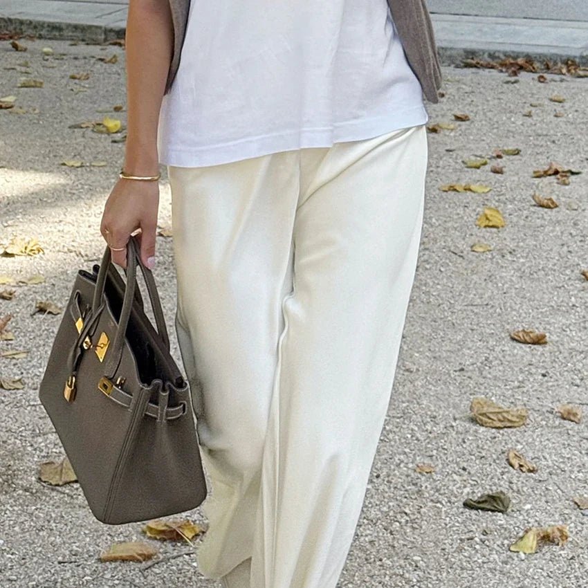 Cameron Satin Flare Leg Pants - Women's Everyday Pants - Image 7