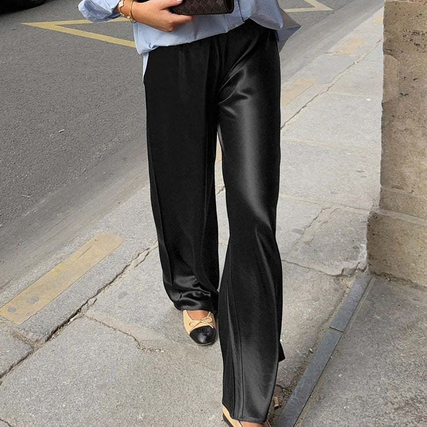 Cameron Satin Flare Leg Pants - Women's Everyday Pants - Image 4