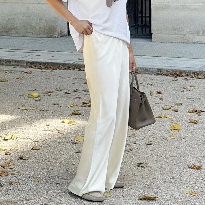 Cameron Satin Flare Leg Pants - Women's Everyday Pants - Image 3