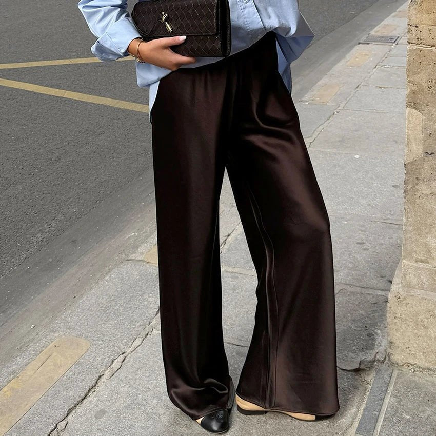 Cameron Satin Flare Leg Pants - Women's Everyday Pants - Image 2