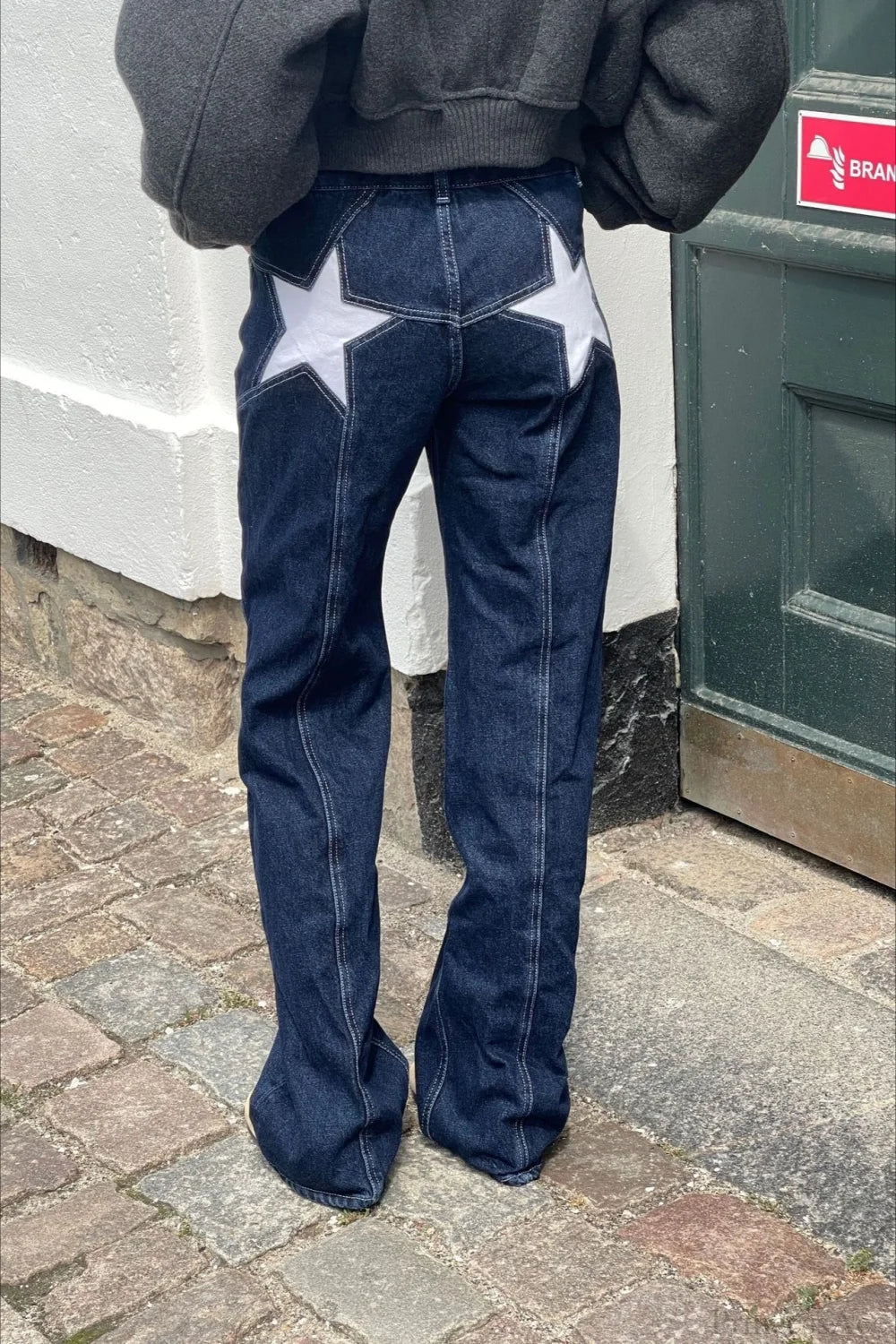 Charlize Star Patchwork Color-Block Jeans - Women's Everyday Pants - Image 2