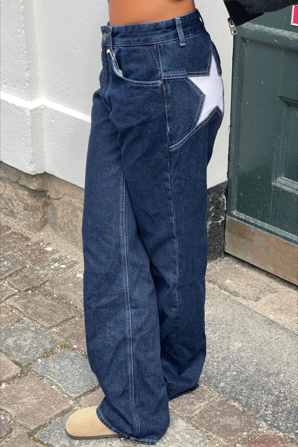 Charlize Star Patchwork Color-Block Jeans - Women's Everyday Pants - Image 3