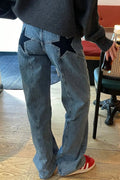 Charlize Star Patchwork Color-Block Jeans - Women's Everyday Pants - Image 9